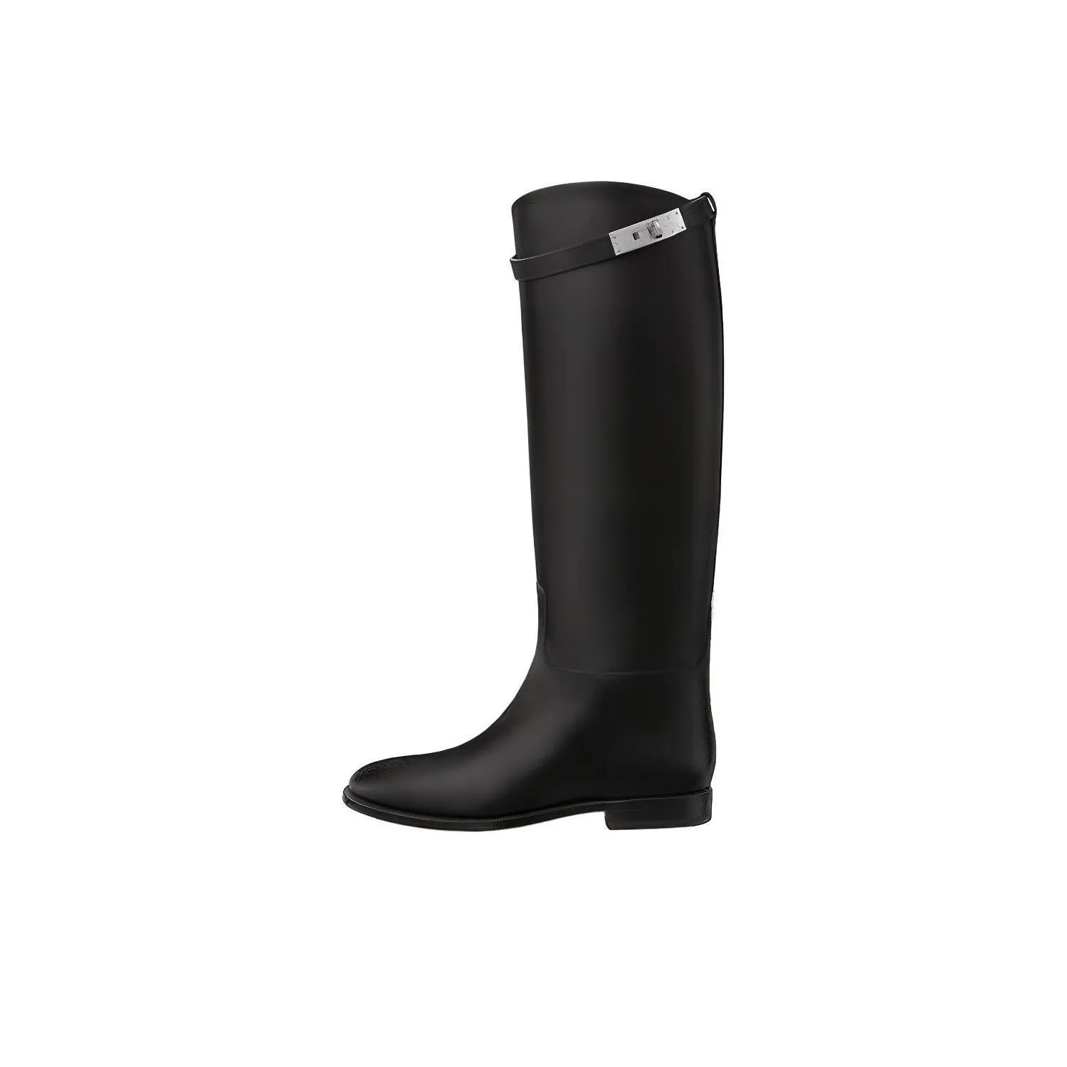 HERMES Jumping Knee high Boots Women
s Black Asian Version