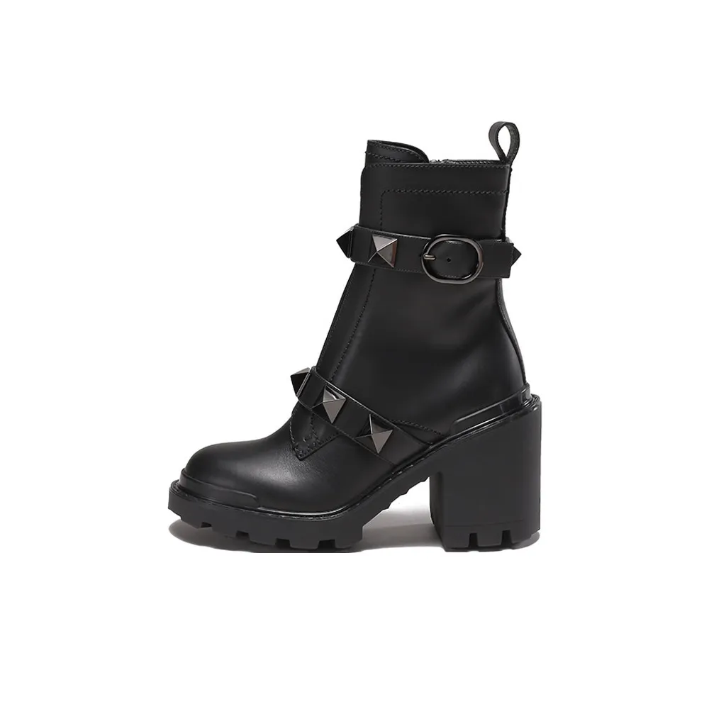 Valentino Roman Stud Ankle Boots Women's Black