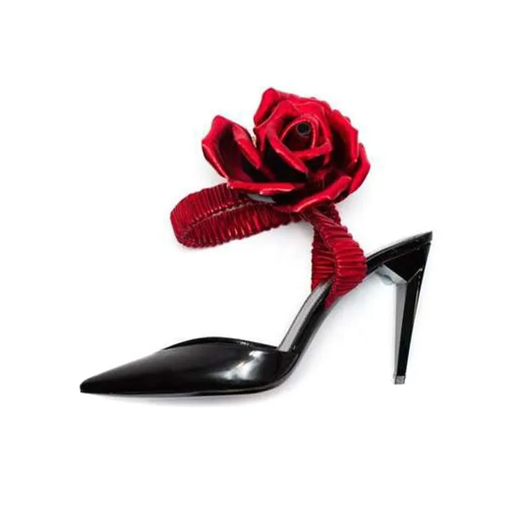SAINT LAURENT Freja 105mm Leather Slingback Pumps