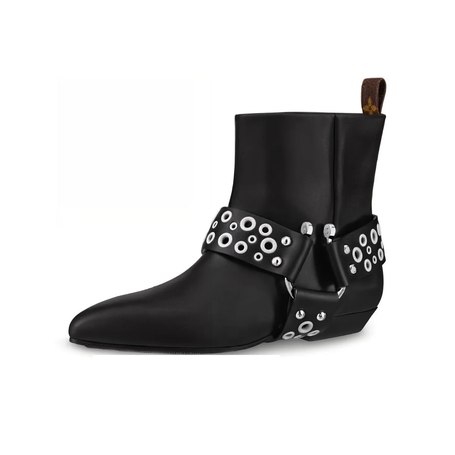 LOUIS VUITTON Rhapsody Ankle Boots 'Black With Silver Belt' Women's