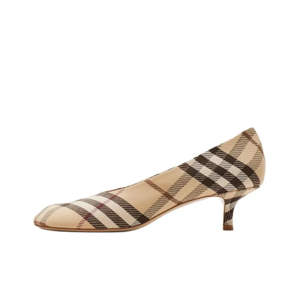 Burberry Check Низкий каблук Высокий каблук 4,5 см Женский Светло-коричневый
