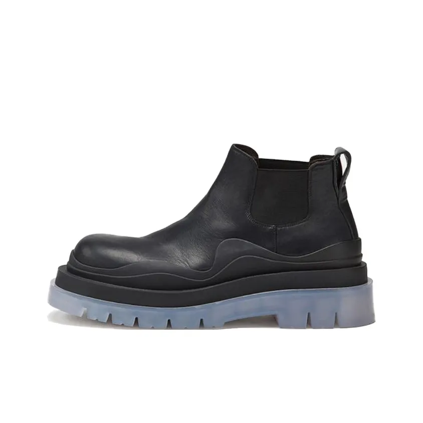 Bottega Veneta Tire Chelsea BV Tire Ankle Length Chelsea Boots Women's Black