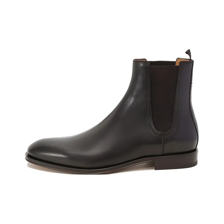 FERRAGAMO FALCO Short Chelsea Boots Men's Dark Coffee