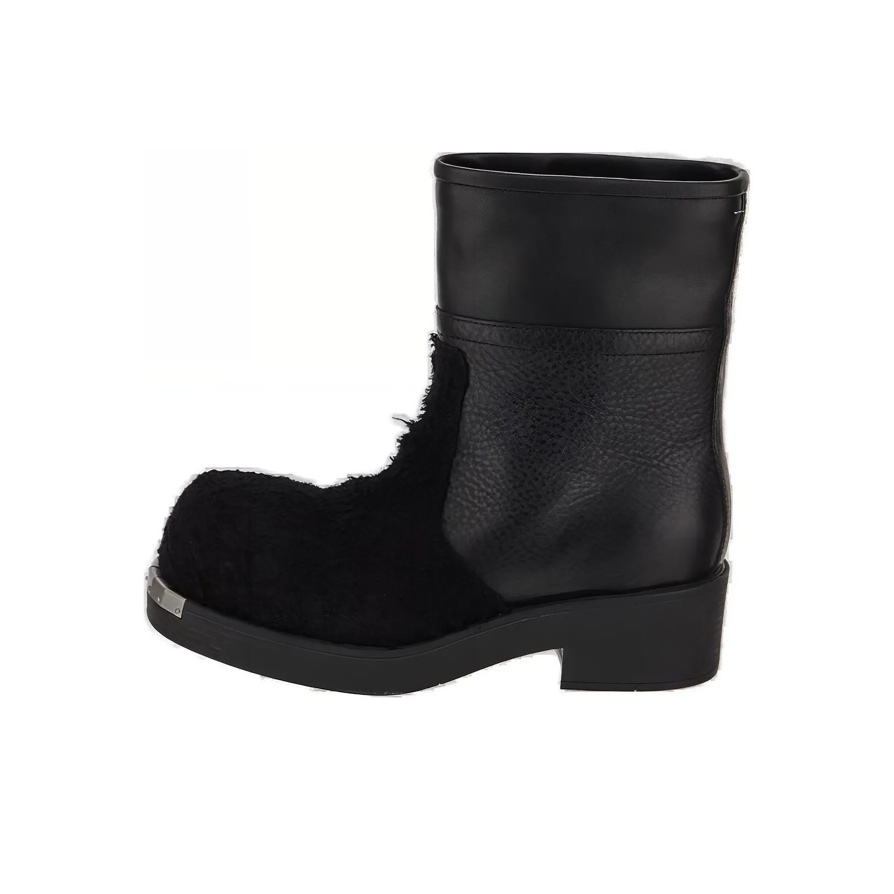 MM6 Maison Margiela Biker Suede And Leather Ankle Boots