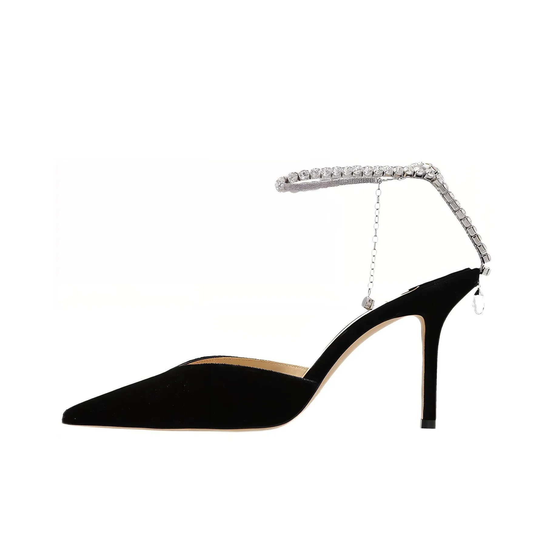 Jimmy Choo Saeda 85mm Crystal ankle Pumps