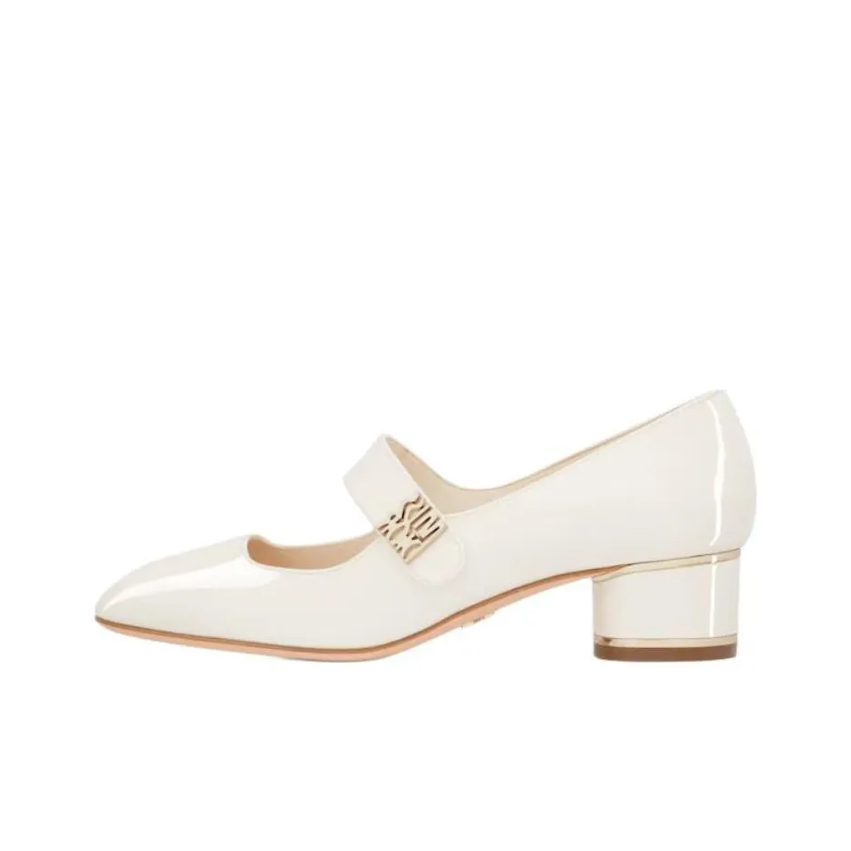 DIOR Miss Dior Chunky Heel High Heels 4cm Women's White