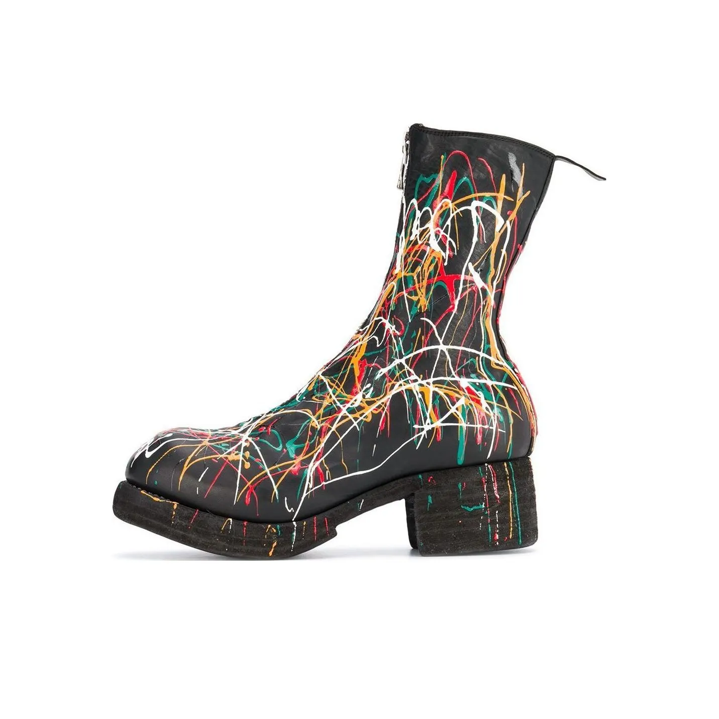 GUIDI Paint Splattered Ankle Boots Women's