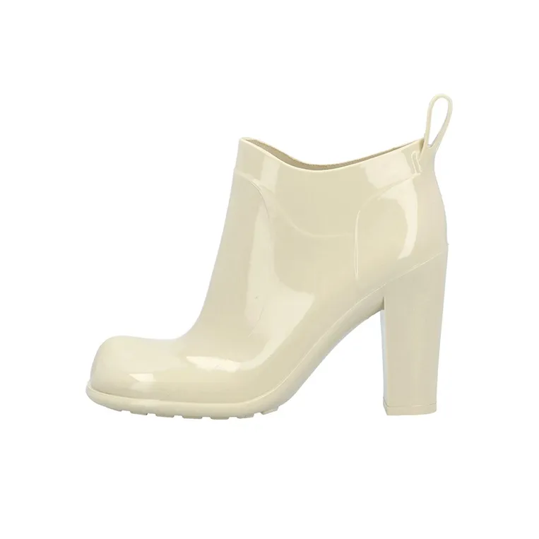 Bottega Veneta Shine Square Toe Ankle Rain Boots Women's