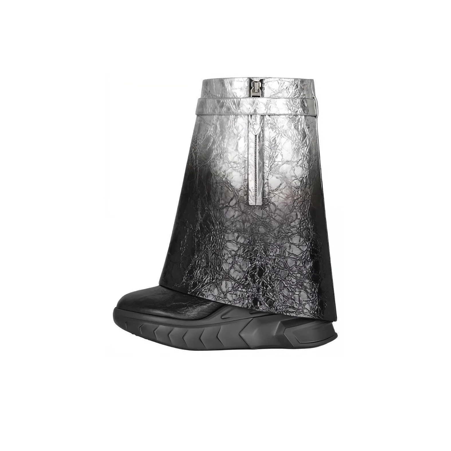 Givenchy Shark Lock Ankle Boots Women's Black Silver