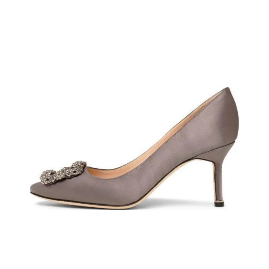 MANOLO BLAHNIK Hangisi 70 Slim Heel High Heels 7cm Women's Gray
