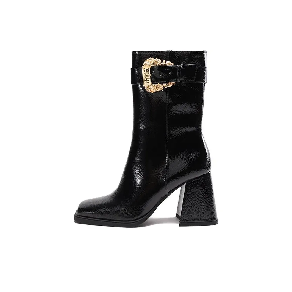 VERSACE JEANS Ankle boots constituci 8.5cm Women's Black