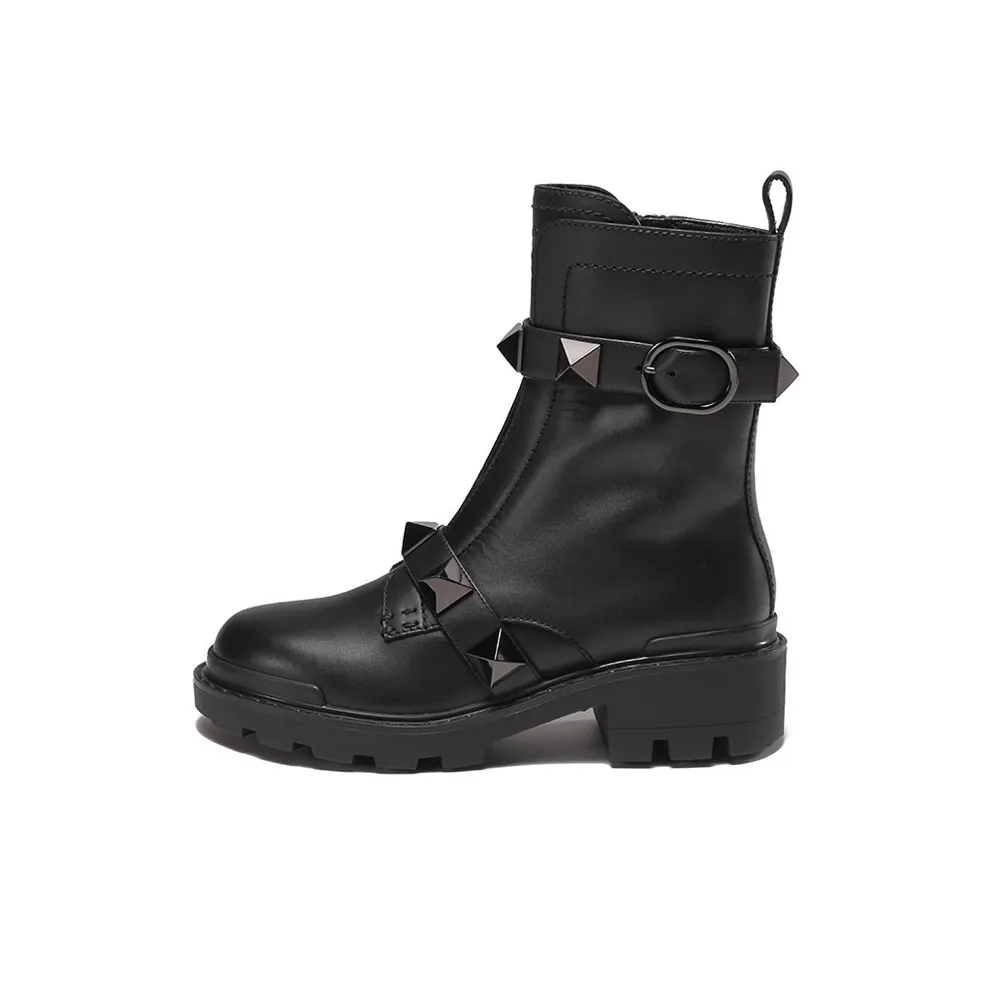 Valentino Roman Stud Ankle Boots Women's Black