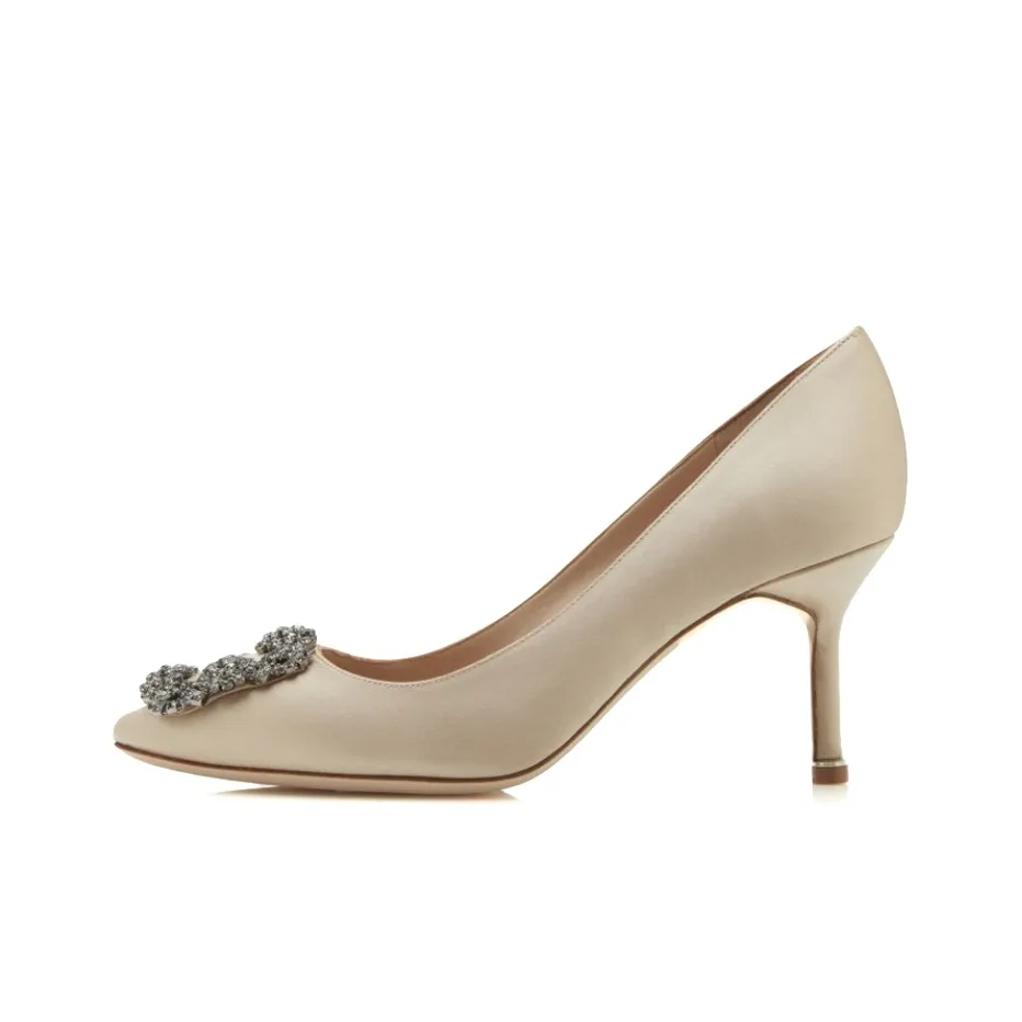 MANOLO BLAHNIK Hangisi Slim Heel High Heels Women's Champagne Gold