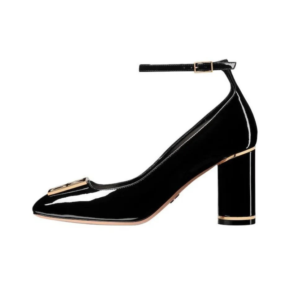 DIOR Miss Dior Chunky Heel High Heels 8cm Women's Black