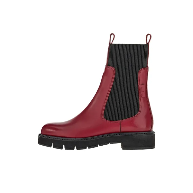FERRAGAMO Short Chelsea Boots Women's Red Black