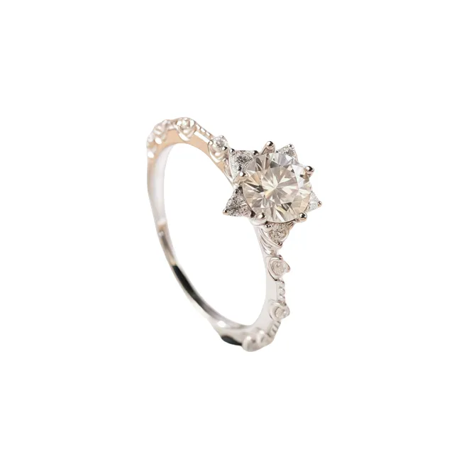 Stone On The Line S925 Sterling Silver Moissanite Rings Women's