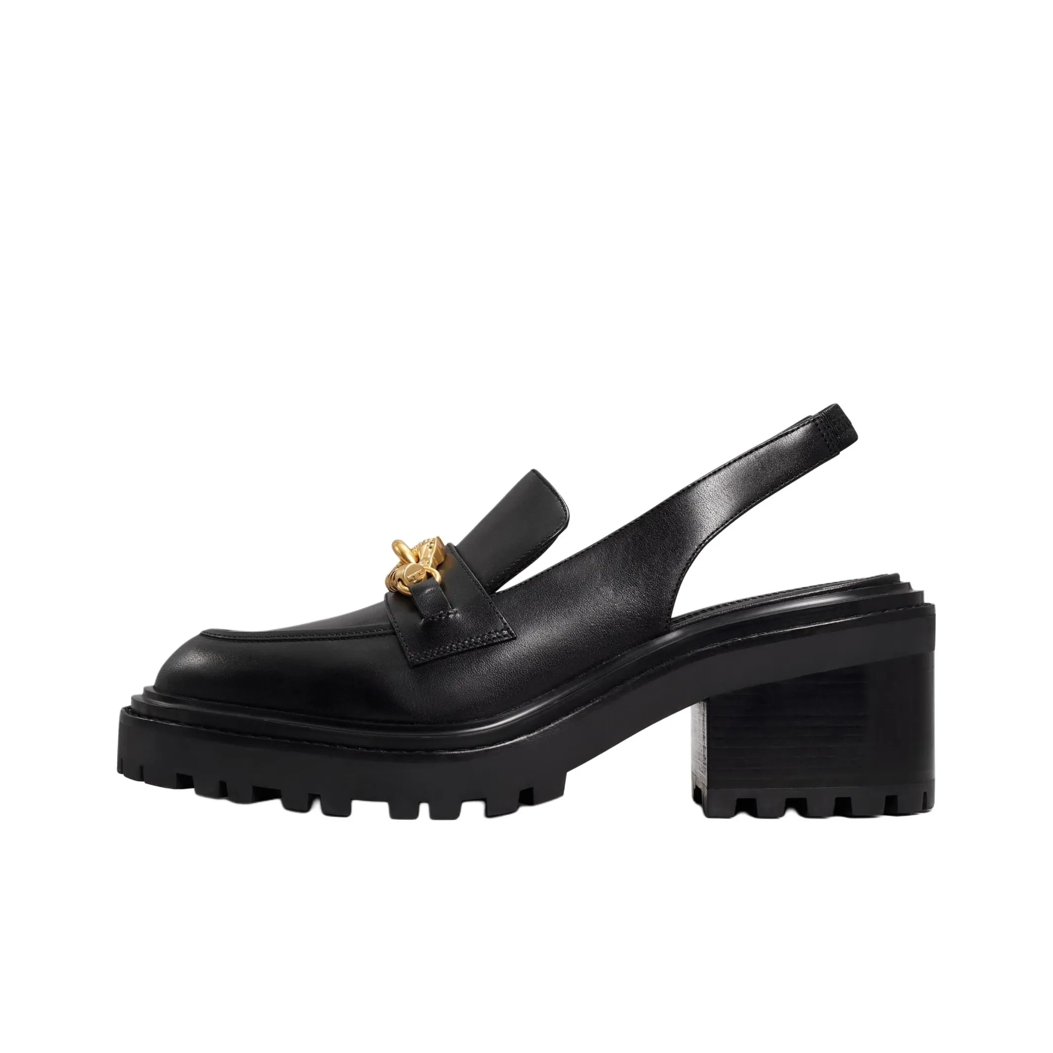 TORY BURCH Jessa Block Heel Casual Single Shoes Women's Black