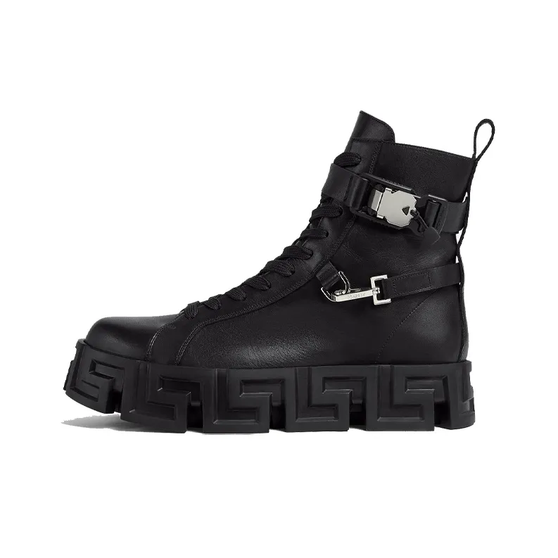 VERSACE Greca Labyrinth Ankle Stan boots Men's Black