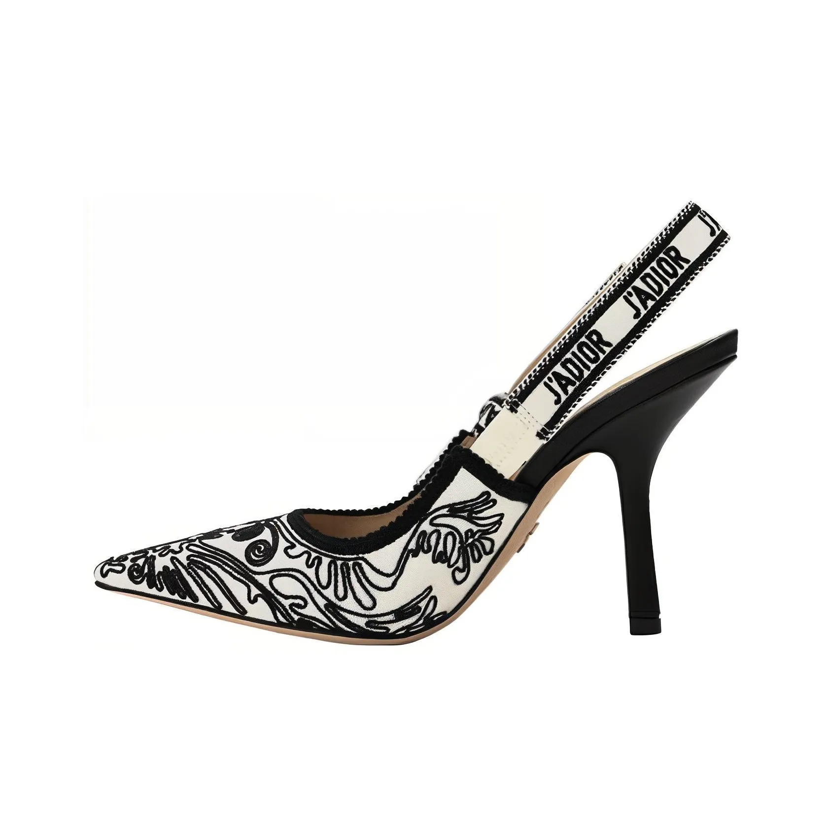 DIOR J'Adior Slim Heel High Heels Women's White Black