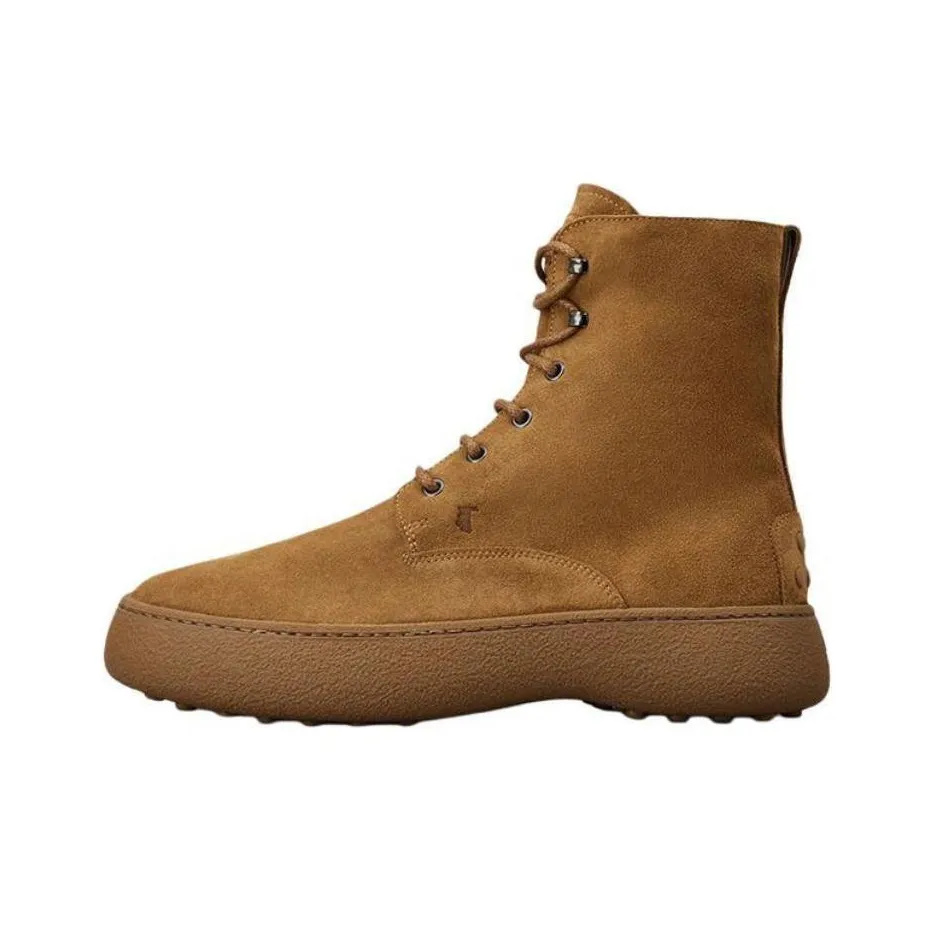 TOD'S Rounded-Toe Lace-Up Boots