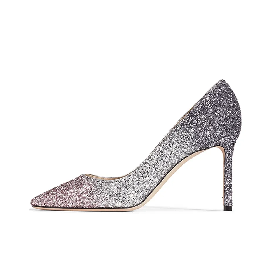 Jimmy Choo ROMY Slim Heel High Heels Women's Pink Silver