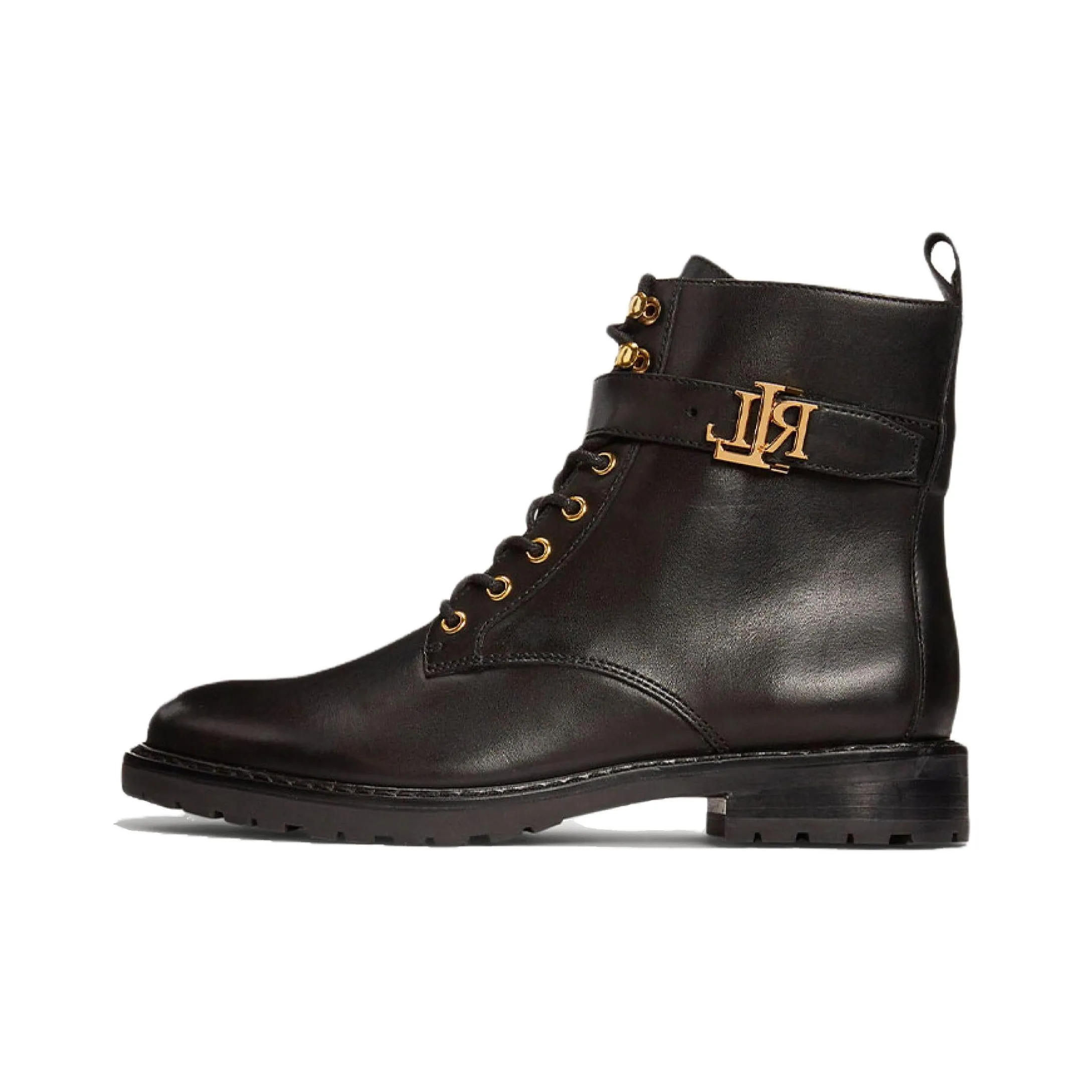 Polo Ralph Lauren Burnished Logo plaque Lace up Leather Boots Women's