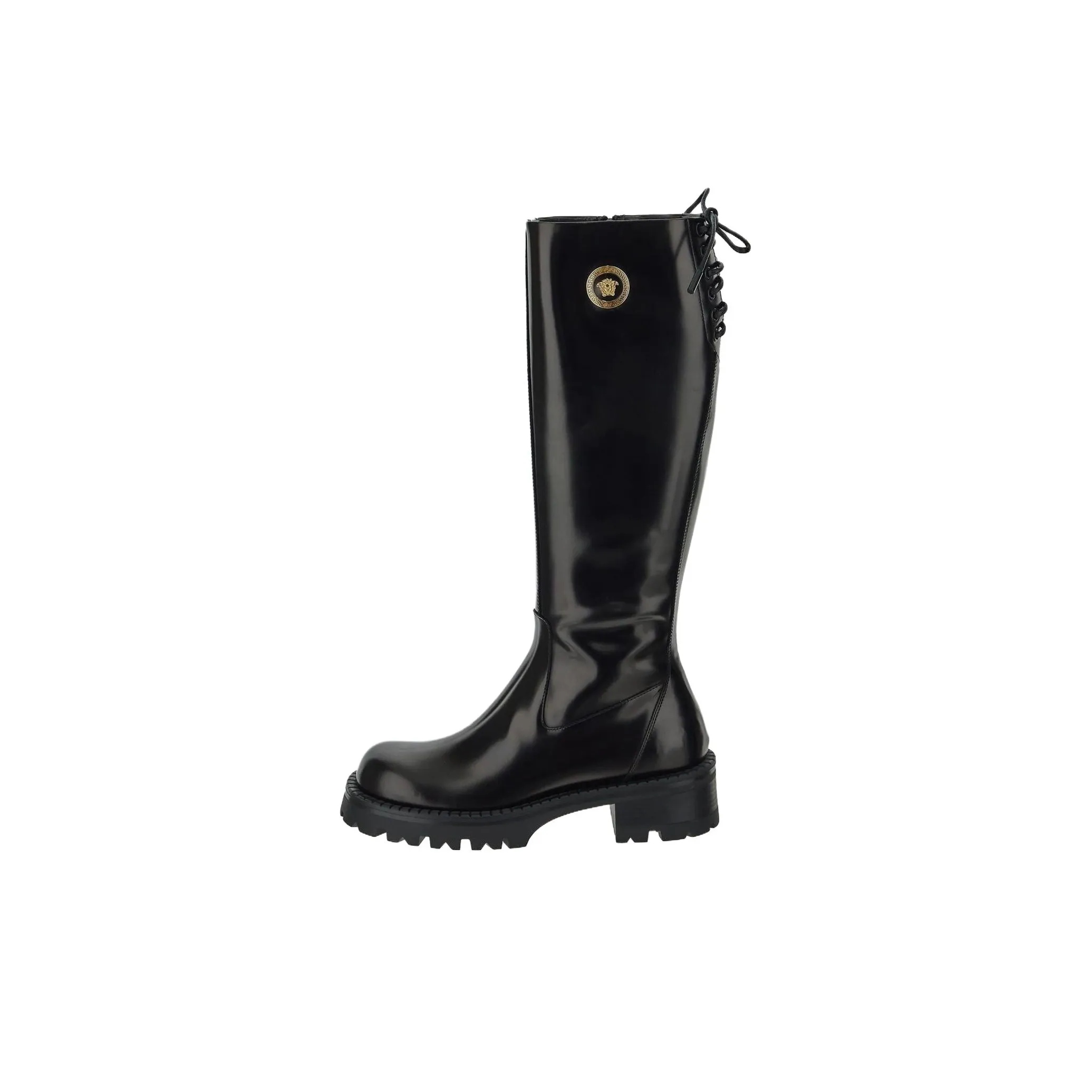 VERSACE Alia Leather Knee high Boots
