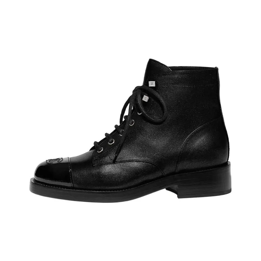 CHANEL Ankle-Length Martin Boot Women's Black