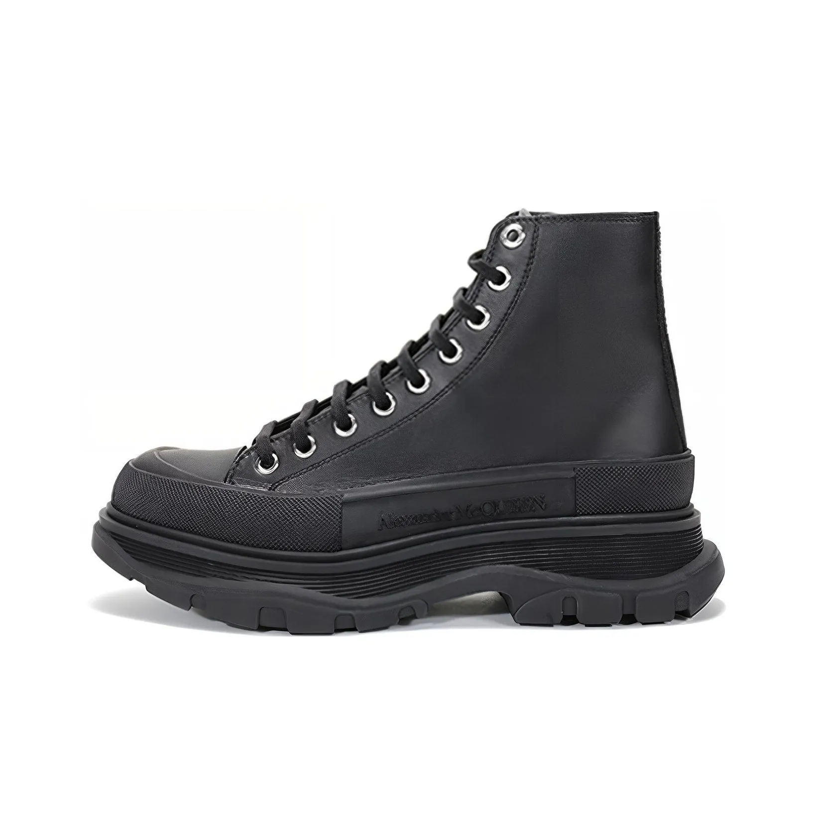 Alexander McQueen Tread Slick Lace Up Boot 'Triple Black Leather'