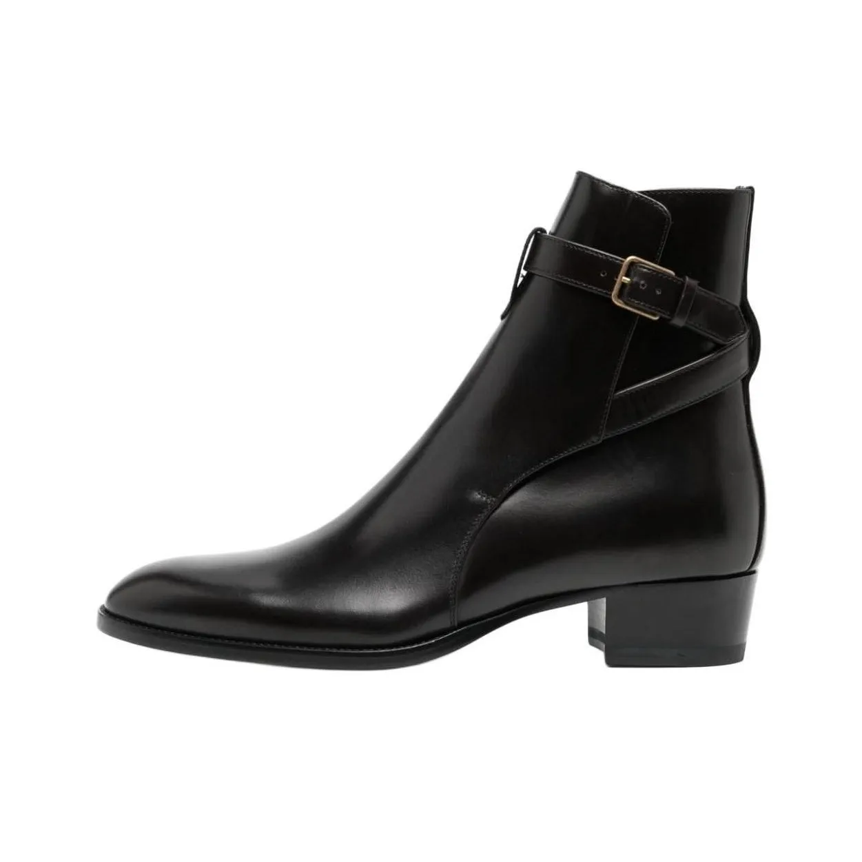 SAINT LAURENT Wyatt Leather Ankle Boots