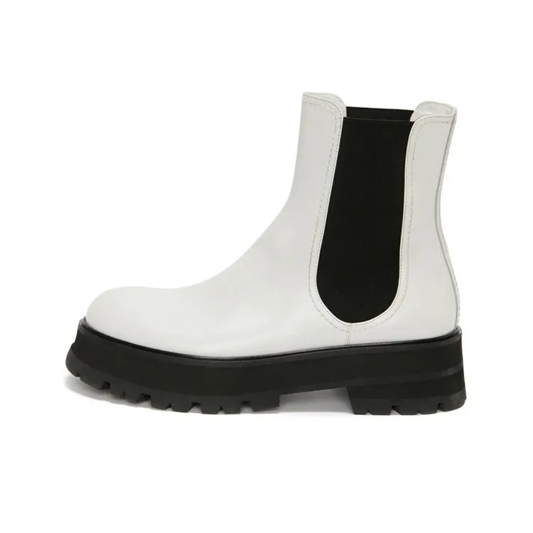 Alexander McQueen Rave Chelsea Boot White Black Women's