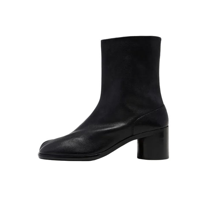 A fashionable vegan-friendly ankle boot with buckle strap