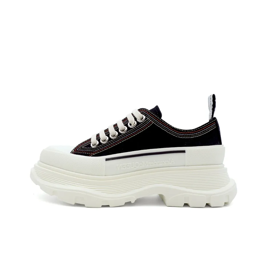 Alexander McQueen Tread Slick Low Lace Up Denim Black Women's