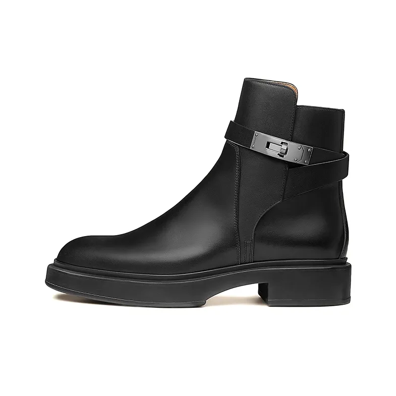 HERMES Short Martin Boot Women's Black