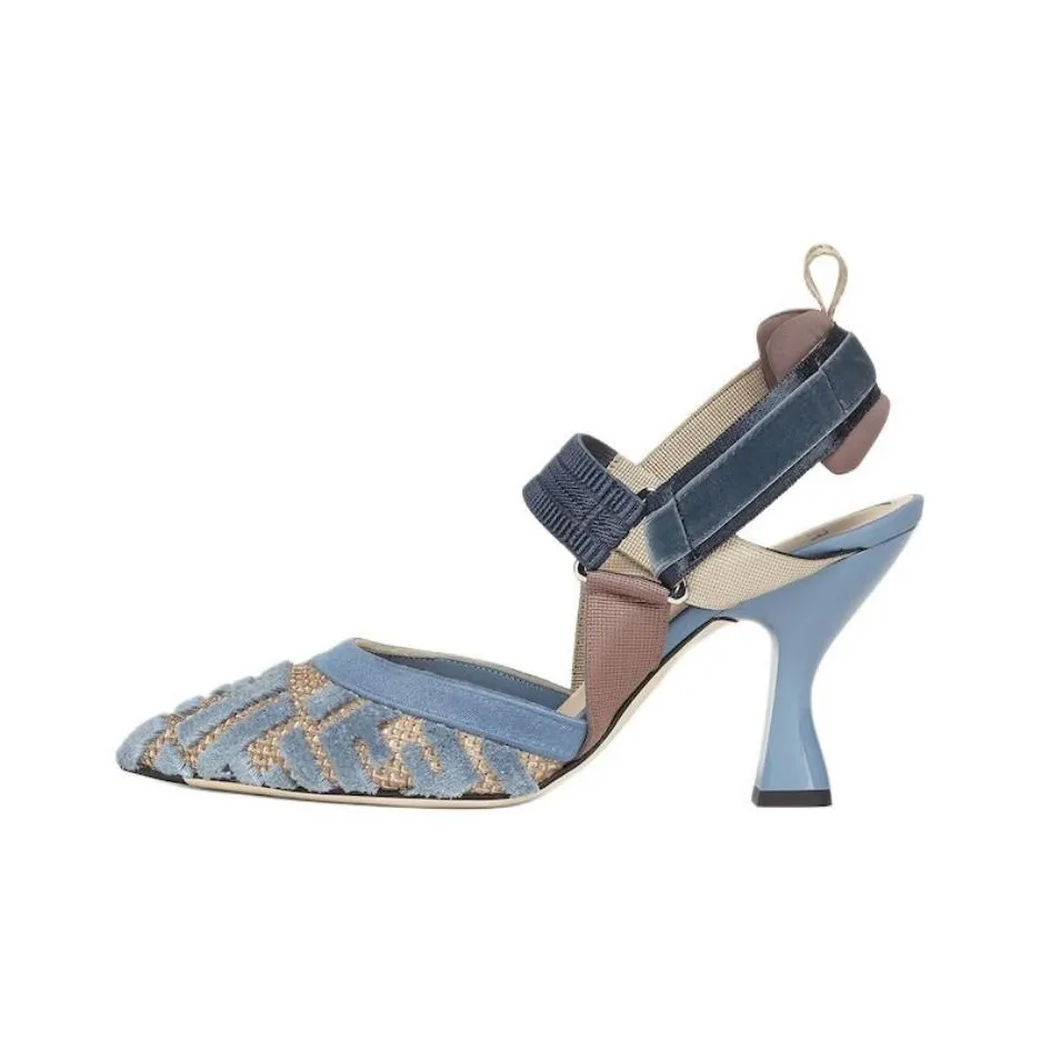 FENDI Colibrì Ff Embroidered Slingback Velvet Pumps