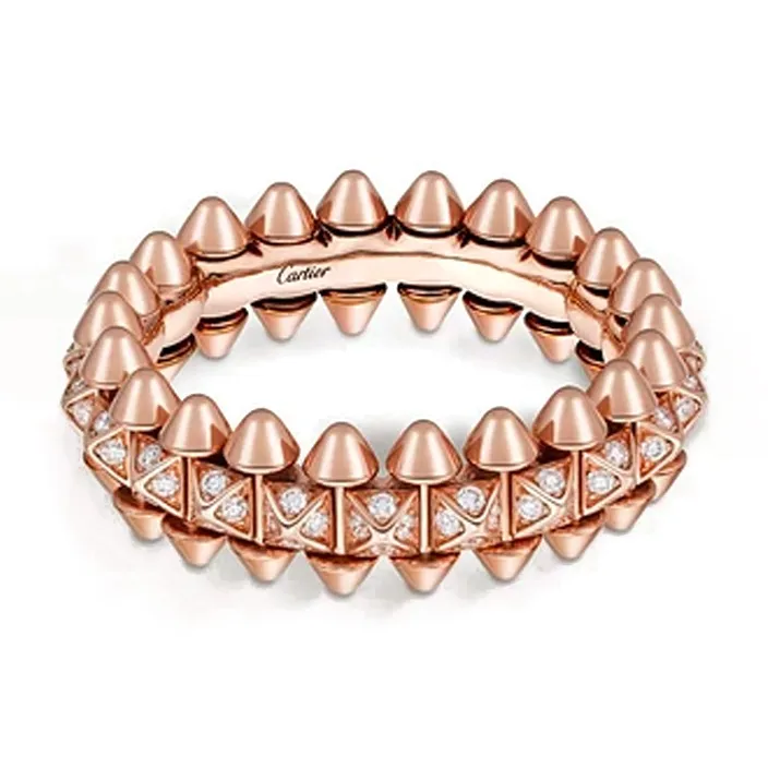 CARTIER Diamond Bracelets Unisex Pink