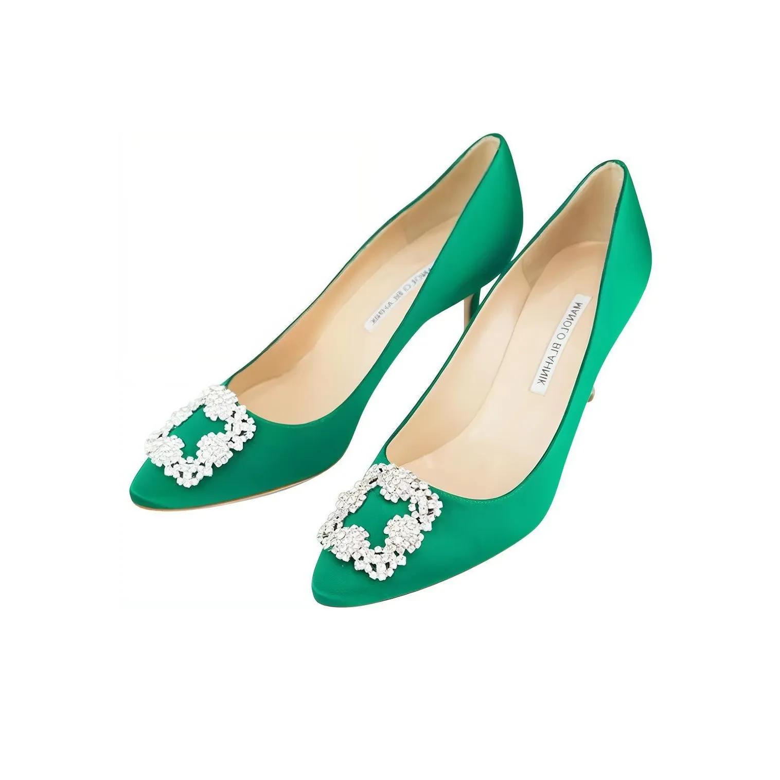 MANOLO BLAHNIK Slim Heel High Heels 7CM Women's Green