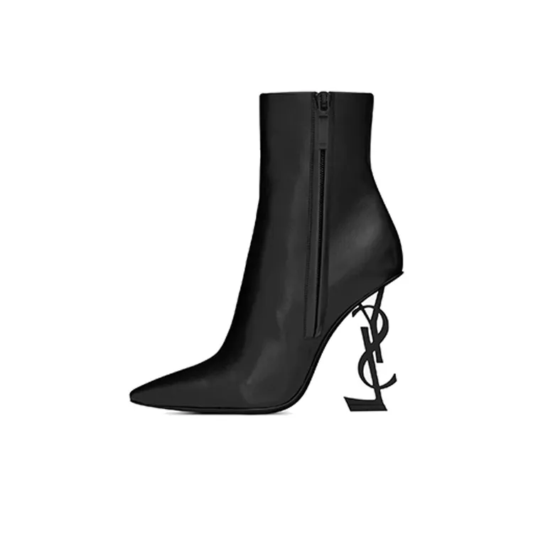SAINT LAURENT Opyum Ankle Boots Women's Black