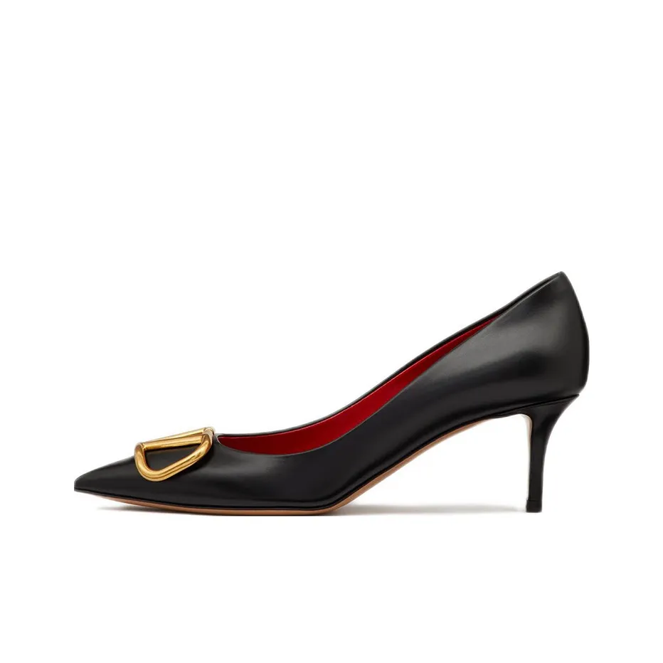 Valentino Logo Plaque Pointed Toe Pumps