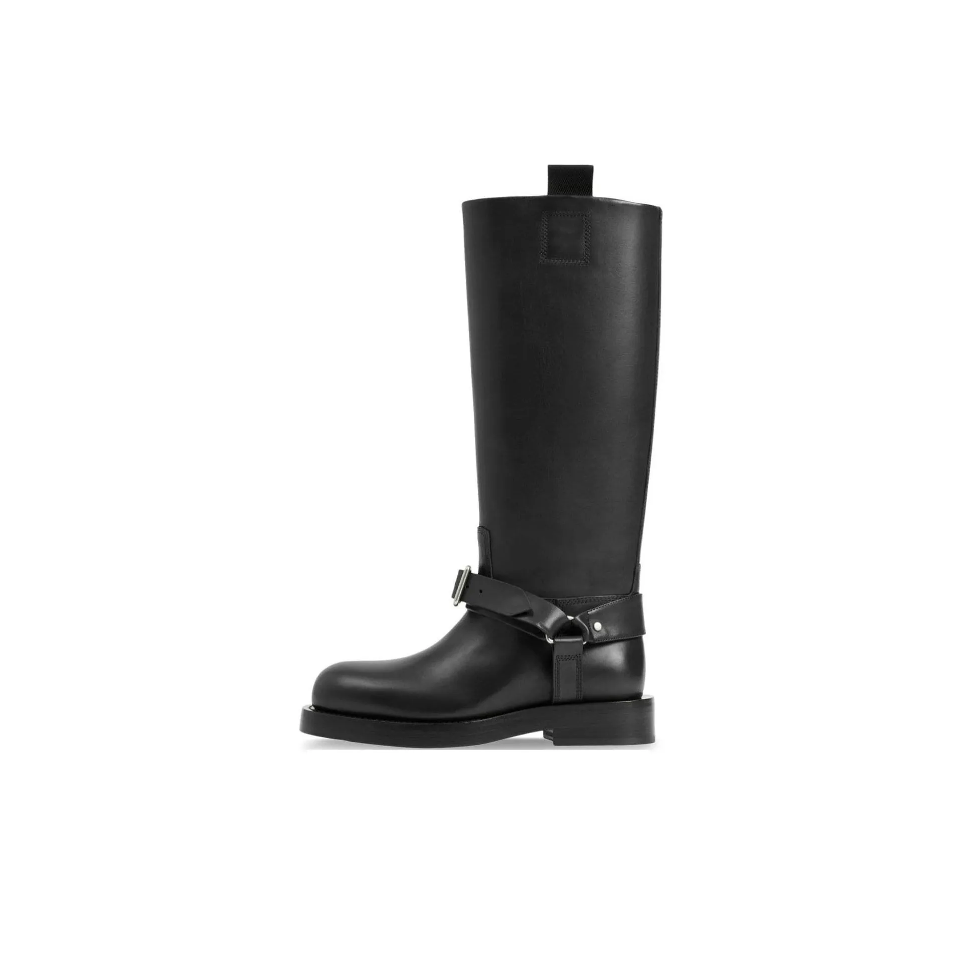 Burberry Women's Leather Saddle Tall Boot 'Black' Women's