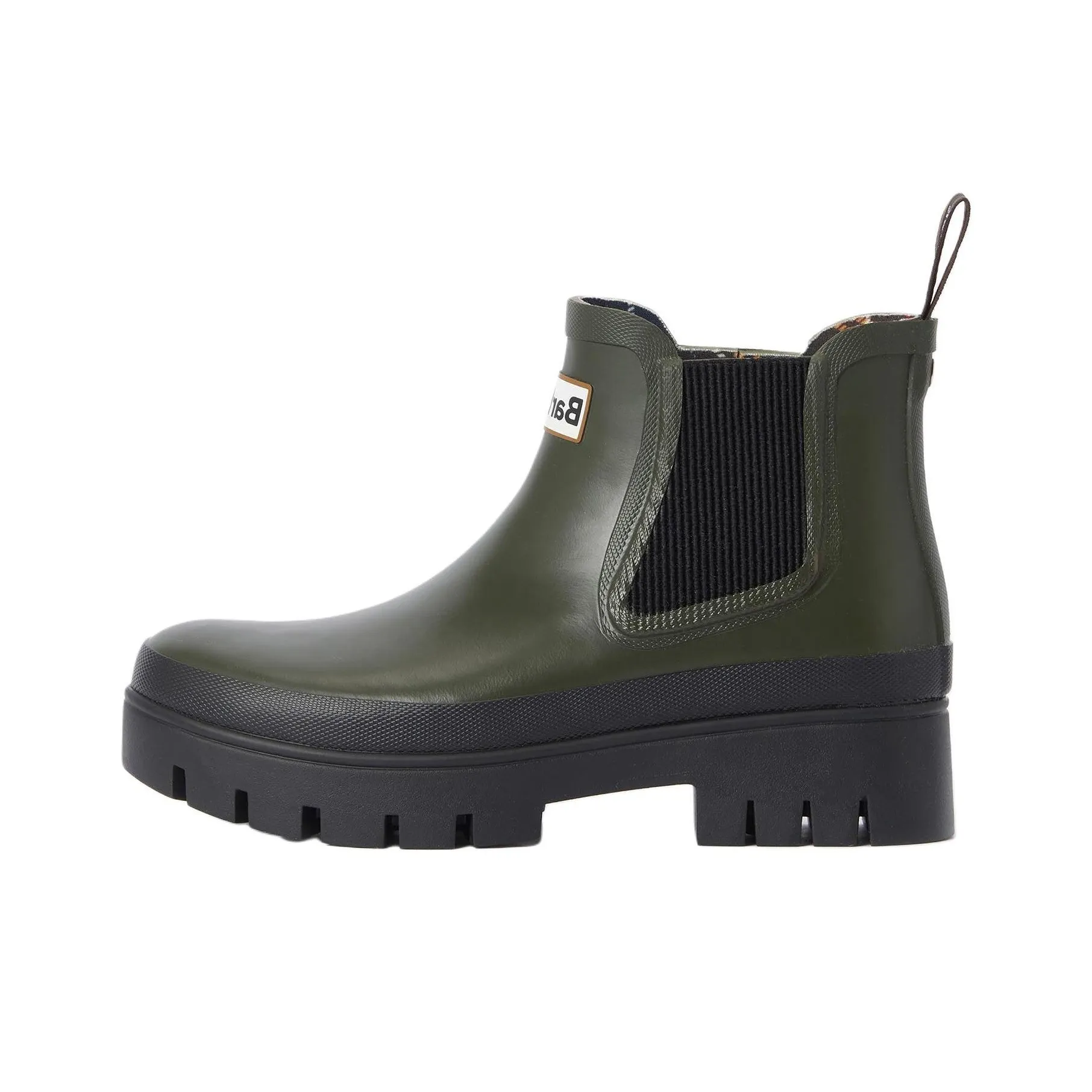 BARBOUR Halton Short Chelsea Boots 4cm Women's Green