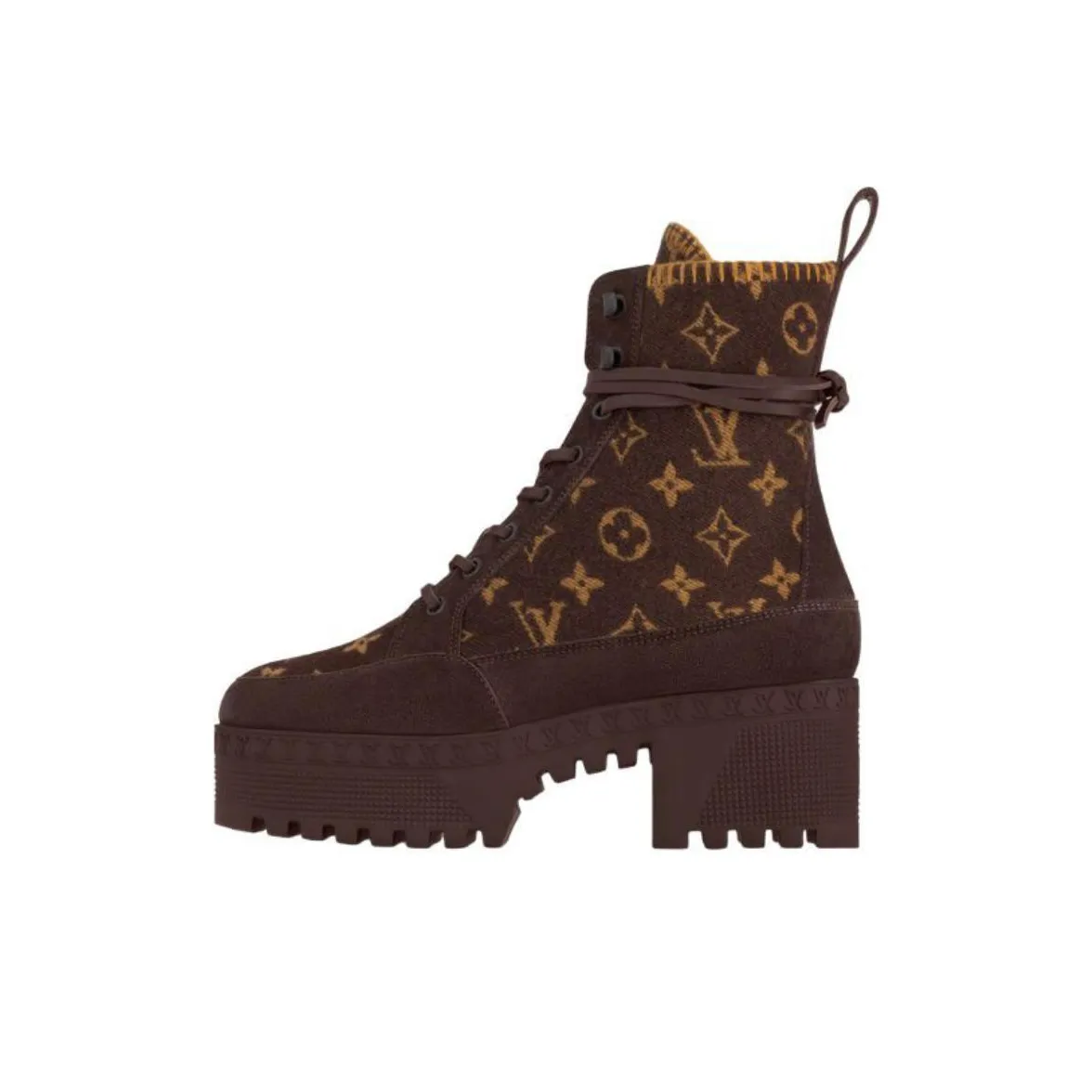 LOUIS VUITTON Laureate Ankle Boots 5cm Women's Brown