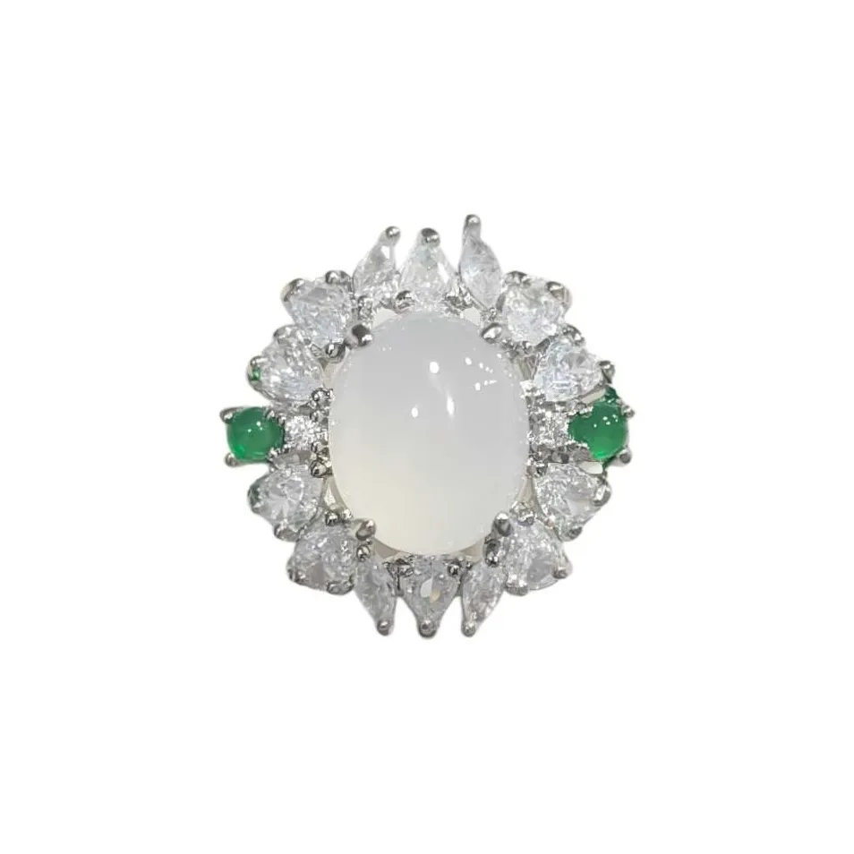 Gifts Chalcedony Jade Rings Women's