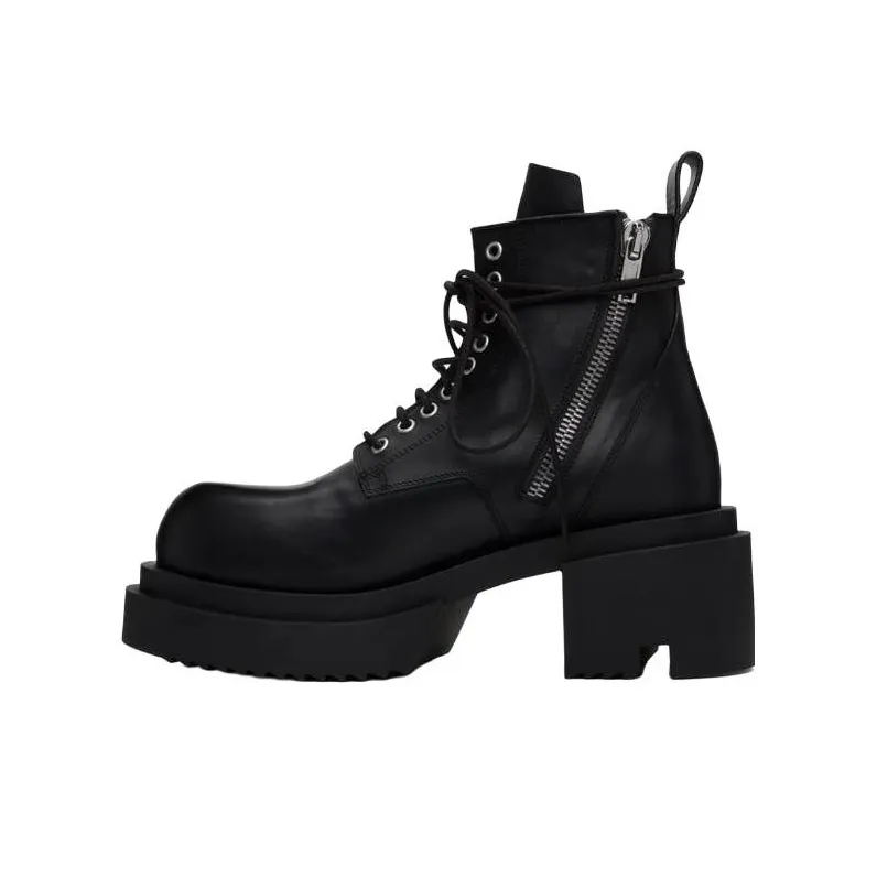 Rick Owens Leather Combat Boots