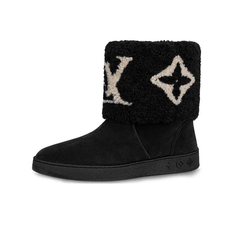 LOUIS VUITTON Snowdrop Thermal Slip Resistant Snow Boots Women's Black