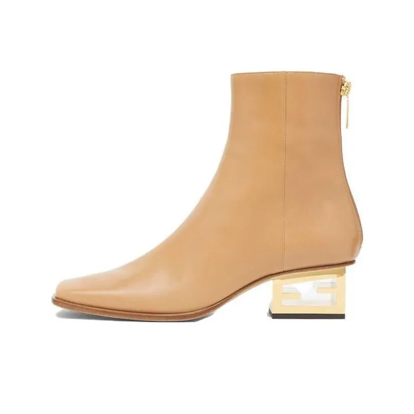 FENDI Baguette Ботильоны Женские Бежевые