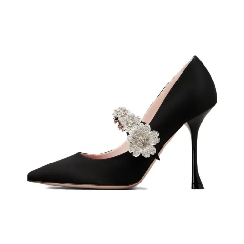 Roger Vivier Bouquet Flower Высокие каблуки Черные Женские