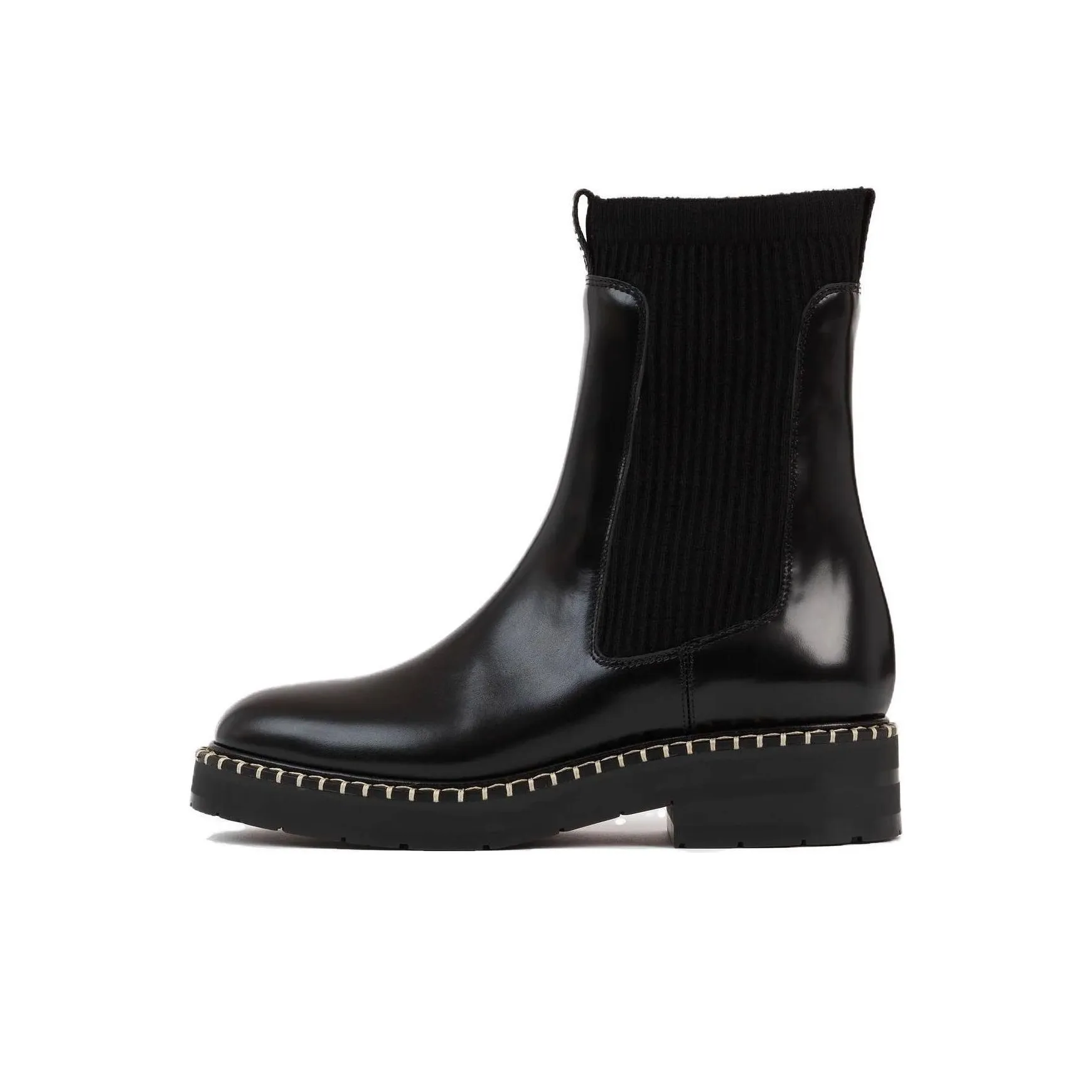 Chloé Noua Decorative stitch Leather Boots