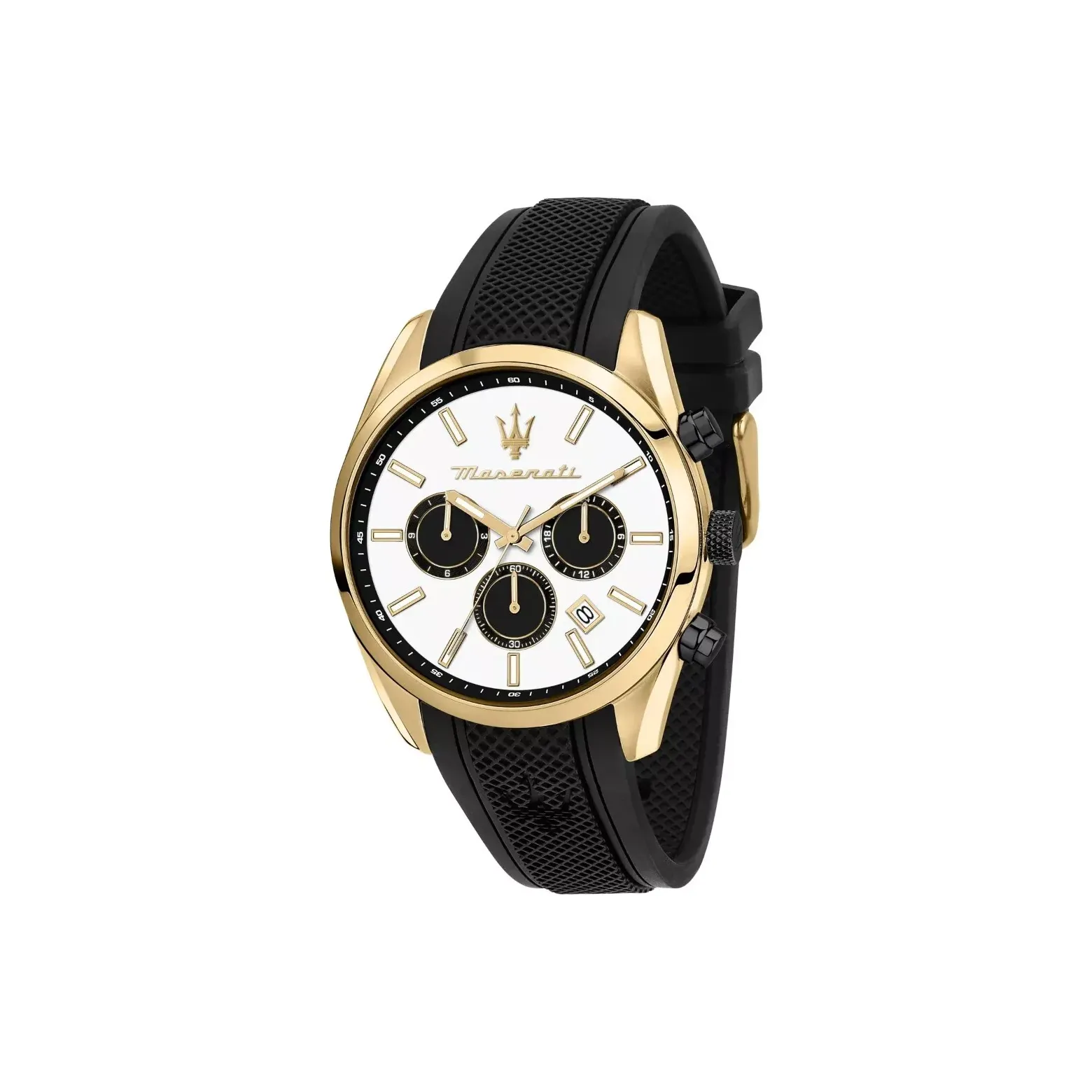 Maserati Наручные часы Автоматический Механический Механизм Силиконовый Ремешок 43 мм Белый Циферблат Мужские часы