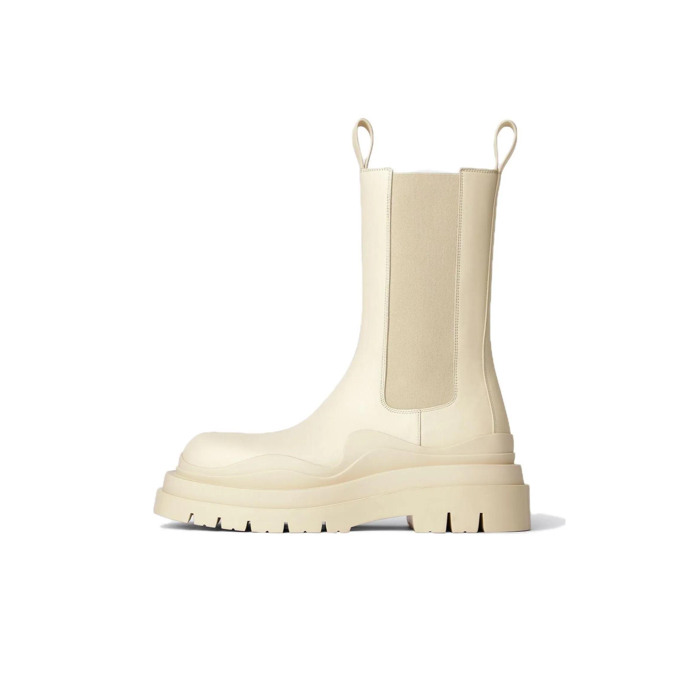 Bottega Veneta Tire Chelsea Crew Chelsea Boots Women's Beige